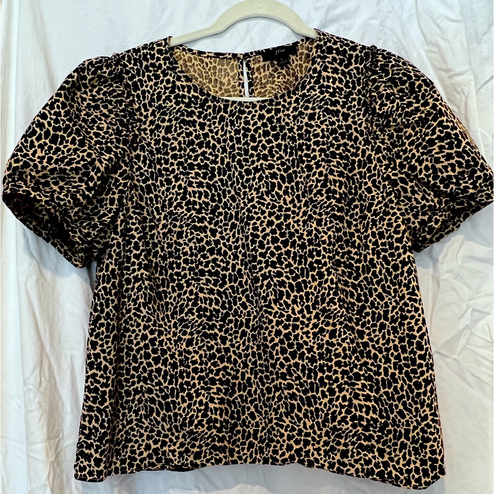 J Crew animal print blouse
